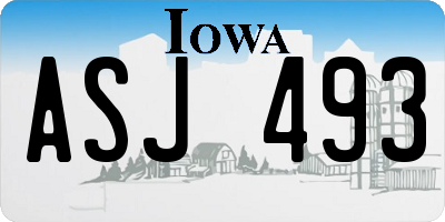 IA license plate ASJ493