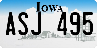 IA license plate ASJ495