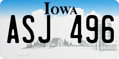 IA license plate ASJ496