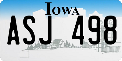 IA license plate ASJ498