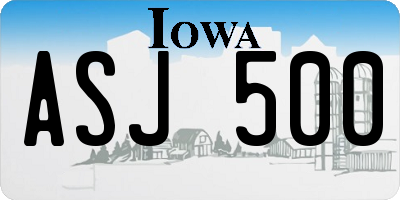 IA license plate ASJ500