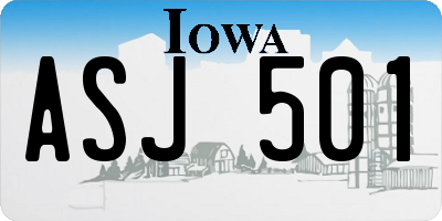 IA license plate ASJ501