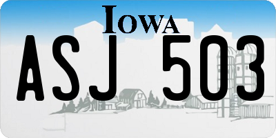 IA license plate ASJ503