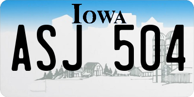 IA license plate ASJ504