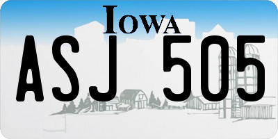 IA license plate ASJ505