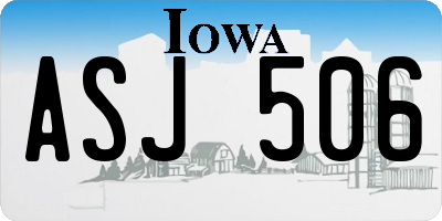 IA license plate ASJ506