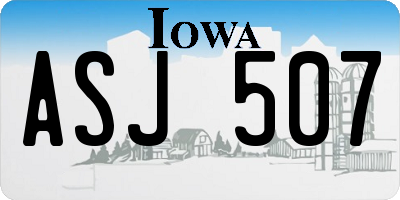 IA license plate ASJ507