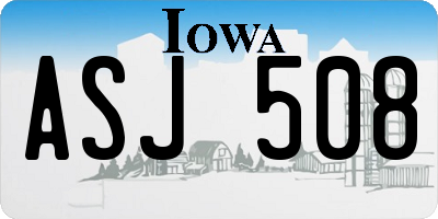 IA license plate ASJ508