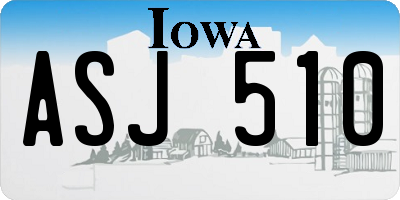 IA license plate ASJ510