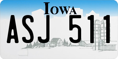 IA license plate ASJ511