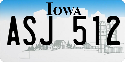 IA license plate ASJ512