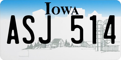 IA license plate ASJ514