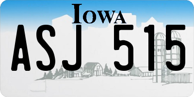 IA license plate ASJ515