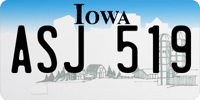 IA license plate ASJ519