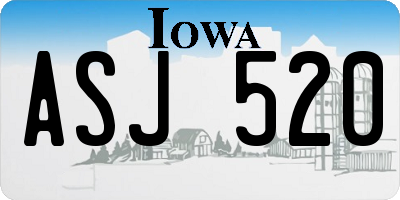 IA license plate ASJ520