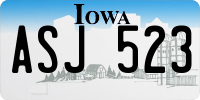 IA license plate ASJ523