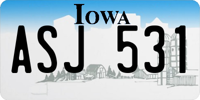 IA license plate ASJ531