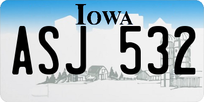 IA license plate ASJ532