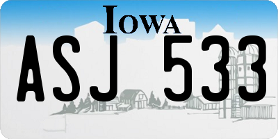 IA license plate ASJ533