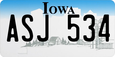 IA license plate ASJ534