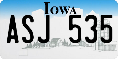 IA license plate ASJ535