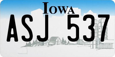 IA license plate ASJ537