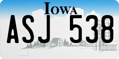 IA license plate ASJ538