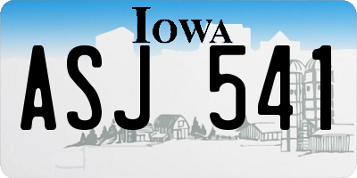 IA license plate ASJ541