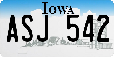 IA license plate ASJ542