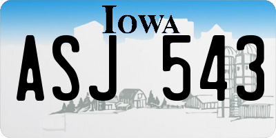 IA license plate ASJ543