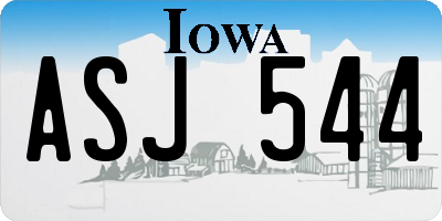 IA license plate ASJ544