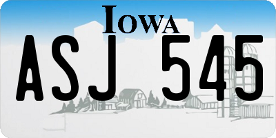 IA license plate ASJ545