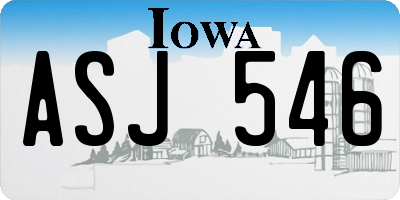 IA license plate ASJ546