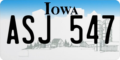 IA license plate ASJ547