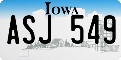 IA license plate ASJ549