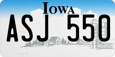 IA license plate ASJ550