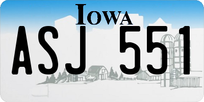 IA license plate ASJ551