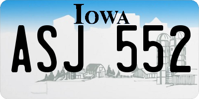 IA license plate ASJ552