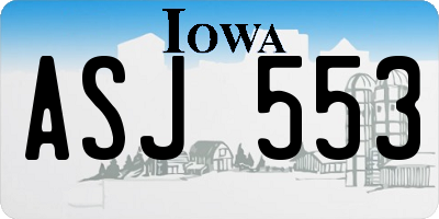 IA license plate ASJ553