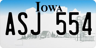 IA license plate ASJ554