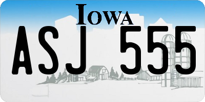 IA license plate ASJ555