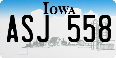 IA license plate ASJ558