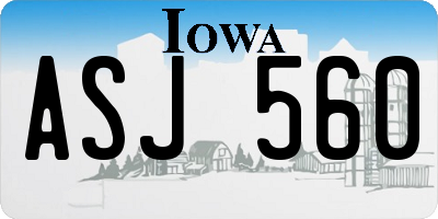 IA license plate ASJ560