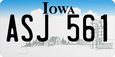 IA license plate ASJ561
