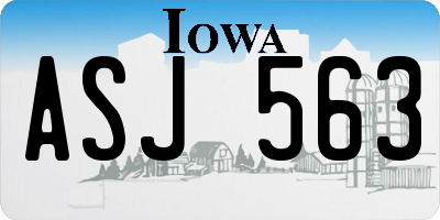 IA license plate ASJ563