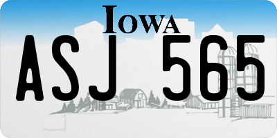 IA license plate ASJ565