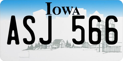 IA license plate ASJ566