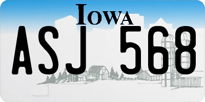 IA license plate ASJ568