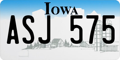 IA license plate ASJ575