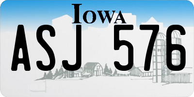 IA license plate ASJ576